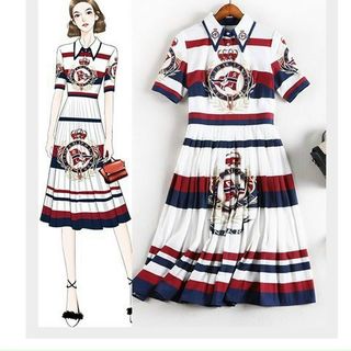 Đầm lụa họa tiết siêu trẻ trung.