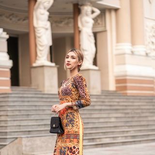 [CAO CẤP]SET ÁO DÀI HOẠ TIẾT TAY BỒNG AD285 [ NHẬT-HÀN QUỐC]
