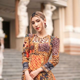 [CAO CẤP]SET ÁO DÀI HOẠ TIẾT TAY BỒNG AD285 [ NHẬT-HÀN QUỐC]