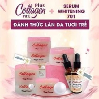 Combo bộ kem trị nám collagen plus vit e có serum