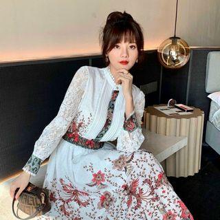 Đầm họa tiết lụa cao cấp.