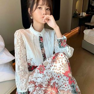 Đầm họa tiết lụa cao cấp.