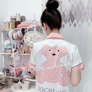 Bộ lụa pijama cộc đùi