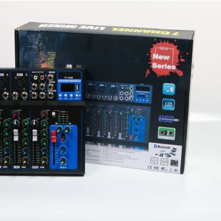 Bàn trộn Mixer F7 USB - 7 kênh cao cấp - Có bluetooth, chống hú tuyệt đối