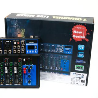 Bàn trộn Mixer F7 USB - 7 kênh cao cấp - Có bluetooth, chống hú tuyệt đối