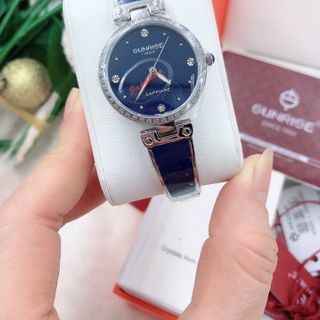 [ ]Đồng hồ nữ lắc inox Sun rai viền đá