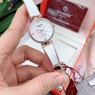 [ ]Đồng hồ nữ lắc inox Sun rai viền đá