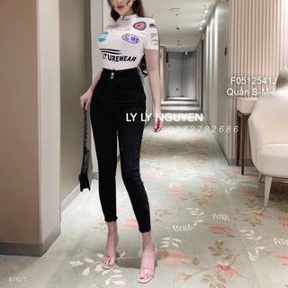Quần jean nữ ống loe lưng cao ms246