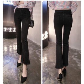 Quần jean nữ ống loe lưng cao ms246