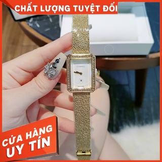 [ ] Đồng hồ nữ mặt chữ nhật dây lưới CN