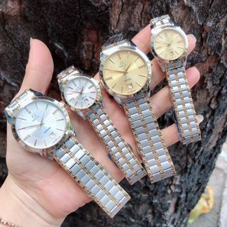 Đồng hồ nam nữ cặp inox Omg thép không gì