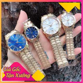 Đồng hồ nam nữ cặp inox Omg thép không gì