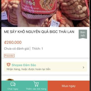 me thái sấy túi 1kg Sỉ ​​​​​​​54k / túi 1kg Đóng túi lưới có mác  Xuất xứ Thái Lan