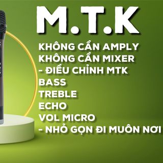 Micro không dây đa năng cao cấp MTK 1A - Tích hợp chỉnh bass, treble ngay trên thân mic