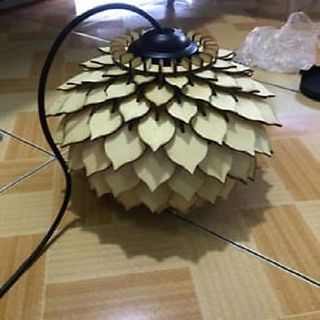 Đèn thả trần chất liệu gỗ trang trí cho phòng khách, căn hộ decor, nhà và quán cafe