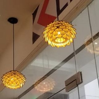 Đèn thả trần chất liệu gỗ trang trí cho phòng khách, căn hộ decor, nhà và quán cafe