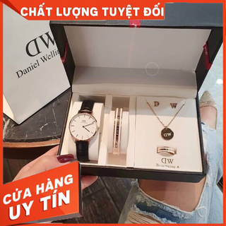 [ ]Set đồng hồ 5 món dây da Đi đúp