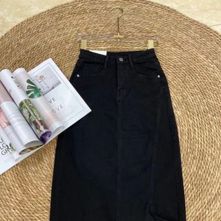 Chân váy jean xẻ