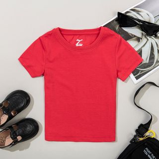 Áo thun cotton cổ tròn cho bé - trơn không hình