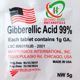 Viên GA3 (Mỹ) Gibberellic Acid 99% dạng viên sủi Kích Thích Bật Chồi, Ra Rễ Cực Mạnh Gói 5gr