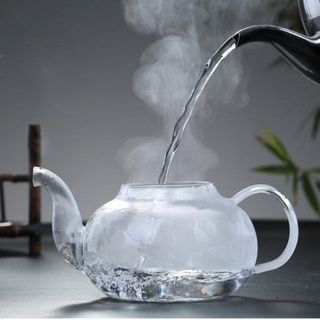 Bộ ấm chén pha trà hoa thủy tinh cao cấp