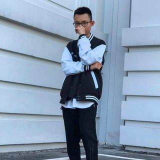 Áo khoác dù kiểu bomber logo chữ F phong cách