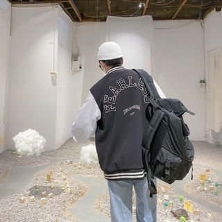 Áo khoác dù kiểu bomber logo chữ F phong cách