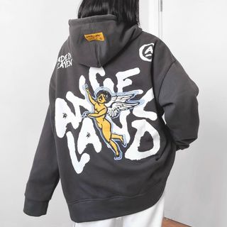 Áo khoác thun nỉ ngoại in ANGEL LAND thiên sứ độc lạ