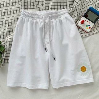 Quần thun lửng in hình bông cúc mềm mịn