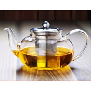 Bộ ấm chén pha trà thủy tinh 550ml trong suốt cao cấp chịu nhiệt có lõi lọc inox