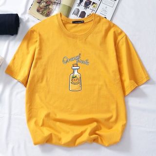 Áo thun nữ form rộng tay lỡ unisex in hình orange soda giá rẻ