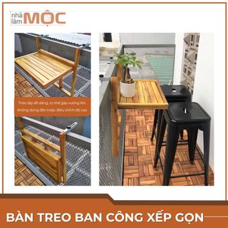 Bàn gỗ tràm treo ban công đẹp