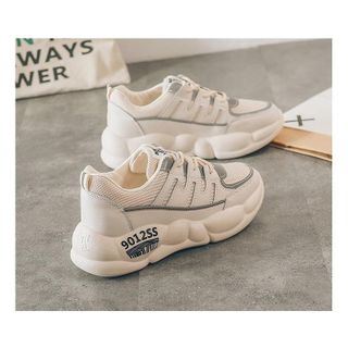 Giày thể thao, Giày sneaker nữ Da tổng hợp dày dặn có dạ quang 908