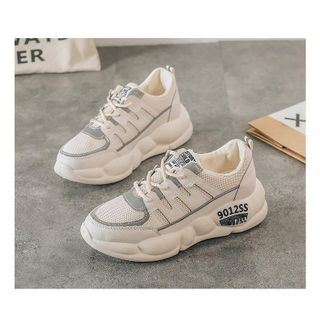 Giày thể thao, Giày sneaker nữ Da tổng hợp dày dặn có dạ quang 908