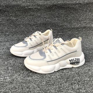 Giày thể thao, Giày sneaker nữ Da tổng hợp dày dặn có dạ quang 908