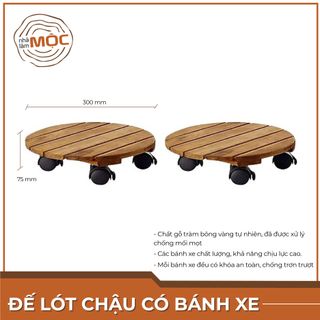 Đế gỗ lót chậu cây có bánh xe di chuyển giá sỉ