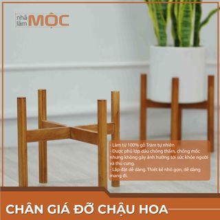 Giá đỡ chậu cây bằng gỗ - 1 tầng - Thanh tròn giá sỉ