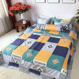 Bộ Chăn Ga Gối Lụa Trần Bông 5 Món