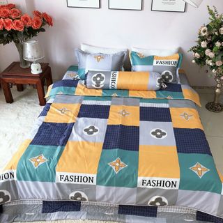 Bộ Chăn Ga Gối Lụa Trần Bông Siêu Mát 5 món