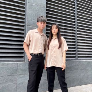 Sơ mi lụa màu Be