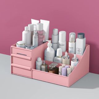 Kệ đựng mỹ phẩm đa năng bằng nhựa 3 tầng 2 ngăn nhiều ô kích thước lớn