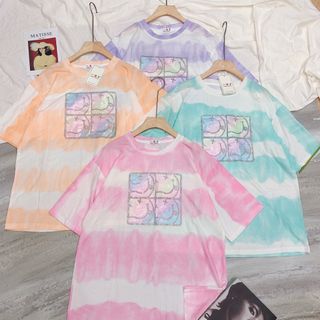 Áo loang sọc ngang in hình