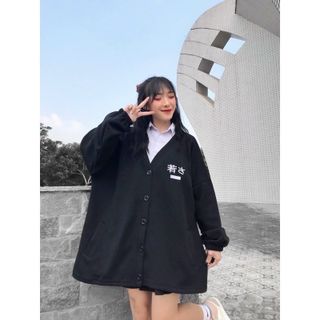 Áo khoác cardigan logo thêu form rộng đẹp