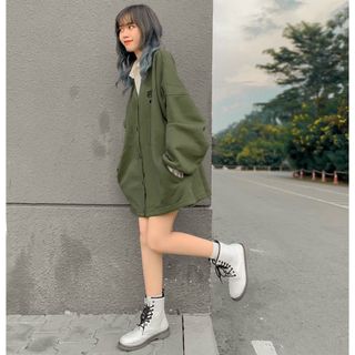 Áo khoác cardigan logo thêu form rộng đẹp
