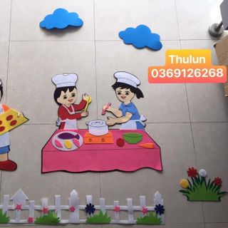 Tranh dạ trang trí góc mầm non