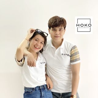 ÁO THUN NAM CỔ TRỤ PHỐI TAY BBR THÊU CHỮ