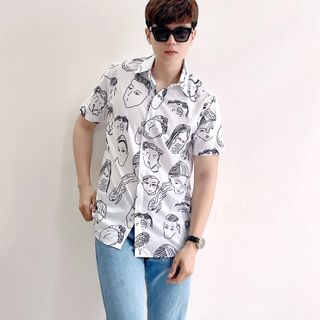SƠ MI NAM NỮ UNISEX FORM RỘNG HOẠ TIẾT