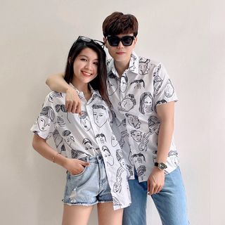 SƠ MI NAM NỮ UNISEX FORM RỘNG HOẠ TIẾT