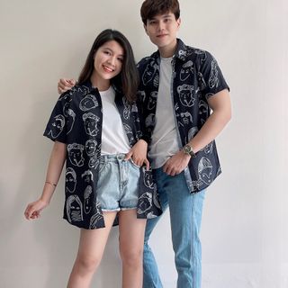 SƠ MI CẶP HOẠ TIẾT FORM RỘNG HÌNH TỰ CHỤP HOKO