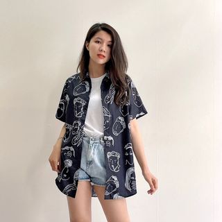 SƠ MI CẶP HOẠ TIẾT FORM RỘNG HÌNH TỰ CHỤP HOKO